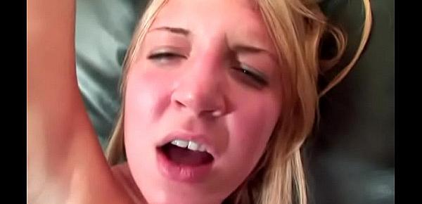  Horny blonde beauty Kaycee Dean likes it when she gets her wet pussy banged hard